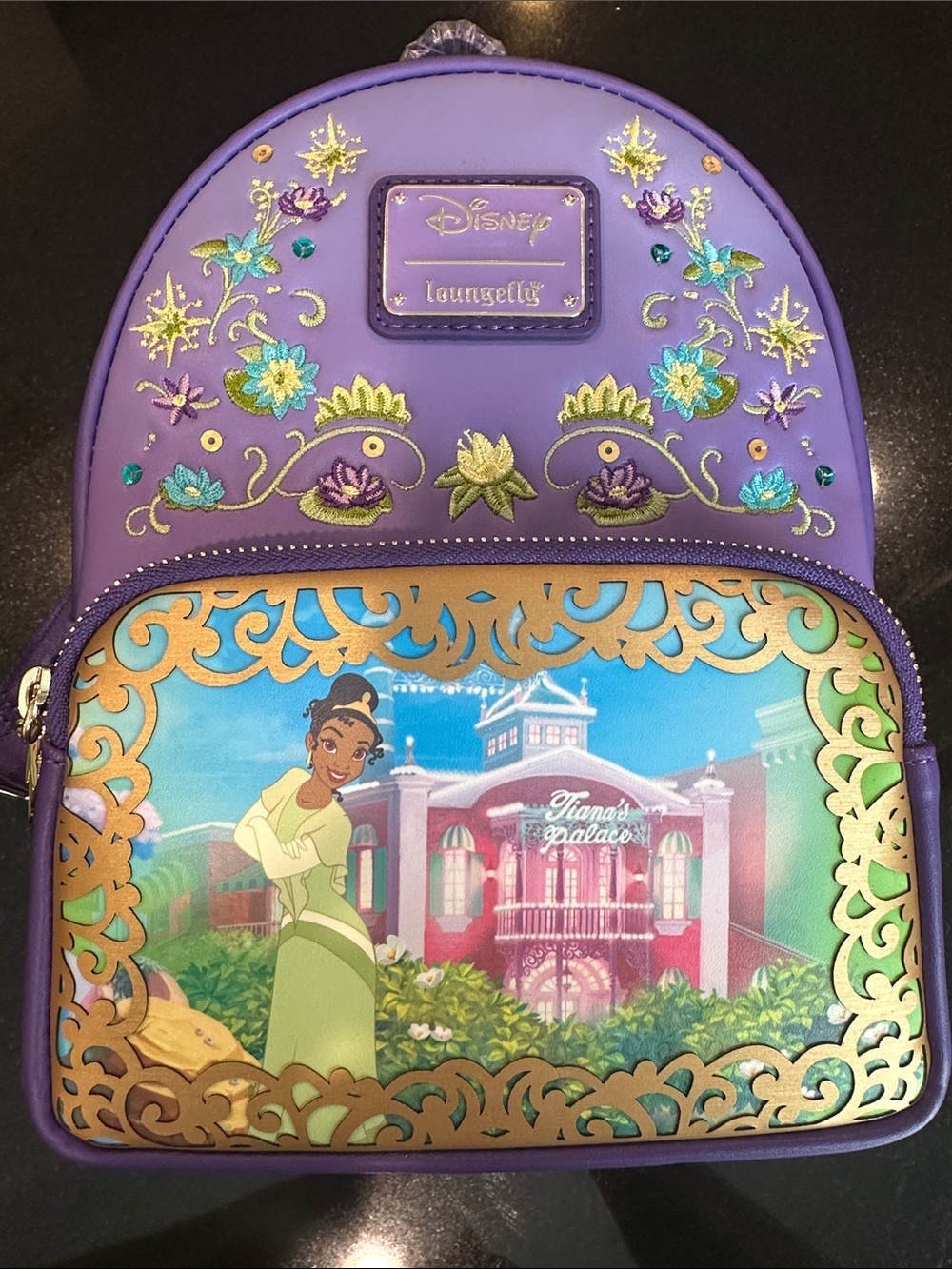 Loungefly Purple Tiana Palace Embroidered Mini Backpack